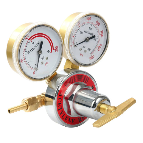 Acetylene Regulator for Welding Gas Replacement Gauge for Torch Cutting Kits CGA 510 Inlet 0 to 400 PSI Outlet 0 to 30 PSI