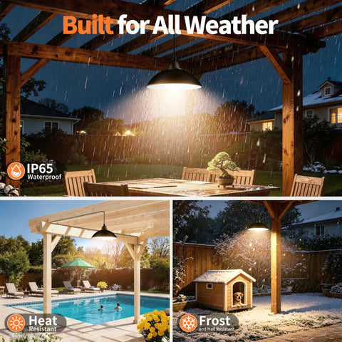 Solar Pendant Lights Indoor Outdoor With Remote All Day And Night Modes 4000mAh Lighting for Patio, Gazebo, Chicken Coop