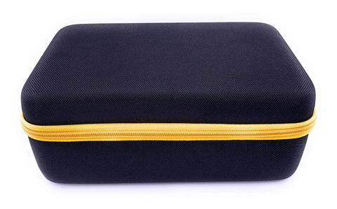 Hard Storage Case For Work Sharp Knife And Tool Sharpener Ken Onion Edition, rugged EVA shell, yellow zipper closed view