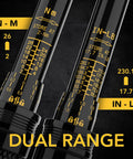Close-up of Bike Torque Wrench Set 1/4-Inch Drive, 15-Piece Kit with dual scale in Nm and in-lb showing adjustable torque range.