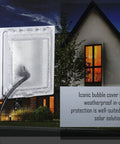 Built Tough Heavy Duty 1-Gang Recessed Weatherproof In-Use Outlet Cover mounted outdoors on residential siding