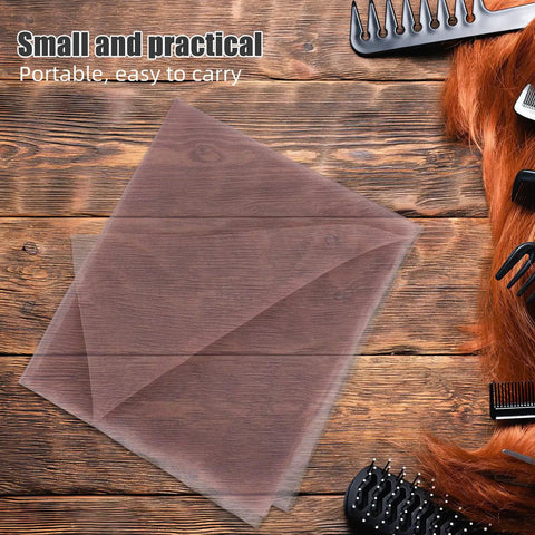 Lace Netting For Wig Making And Repair Half Yard breathable mesh on wood table with wig tools