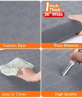 Close-up images showing features of Anti Fatigue Kitchen Mat 72 By 20 Inches One Inch Thick Non Slip Heavy Duty Water Resistant Rug.