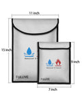 Heavy Duty Fireproof Document Bag For Cash And Files, Waterproof 15x11 Safe Storage Pouch With Silicone Coated Exterior