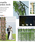 Flat Top Garden Arch Trellis 11 Ft By 9 Ft, Super Large Arbor For Climbing Plants with floral decorations at a wedding.