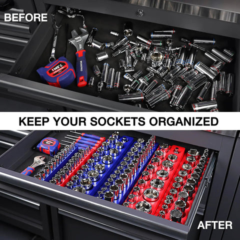 Beast Mode Magnetic Socket Organizer Hauls Up To Twenty Six Metric Sockets With A Heavy Duty Base That Locks Your 1/4 Inch Tool Rack Tight For Zero Sweat Garage Organization Every Time