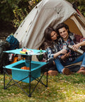 Lightweight Portable Camping Picnic Table With 4 Cup Holders And Carry Bag, Folding Beach Table, Durable 600D Oxford, Supports Up To 66 Lbs