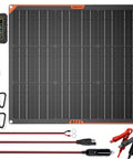 12V 50W Solar Trickle Charger With MPPT Controller for cars, RVs, trucks, boats and trailers, showing solar panel and connectors
