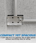 Built Like A Tank 4X2 Inch Galvanized Steel Junction Boxes 10 Pack Heavy Duty Metal Outlet Enclosures with knockouts installed on wall.