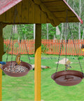 Outdoor Hanging Bird Bath With Feeder For Balcony And Garden Decor Durable Water Tray Bowl With 16 Inch Chain 10 Point 3 Inch Wide Dish