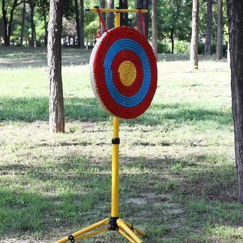 Backyard Archery Target For Adults And Youth, Easy Arrow Removal And Durable Straw Target For Outdoor Practice, red and blue rings