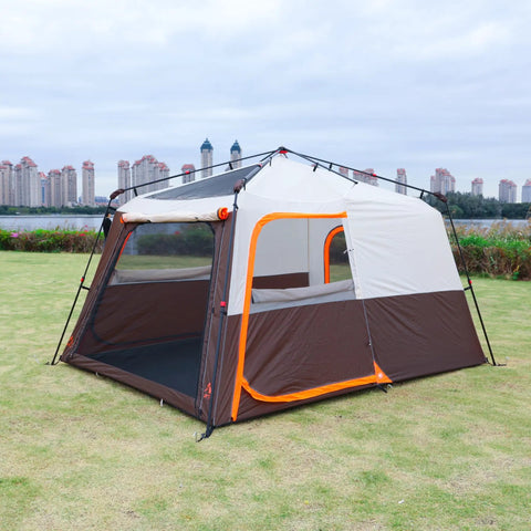 Instant Family Cabin Tent With Two Rooms And Three Doors Mesh Windows Waterproof Double Layer Design Easy Setup In 60 Seconds view
