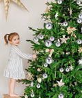 Child decorating Christmas tree with 30 Pcs Mini Disco Ball Ornaments Hanging Mirror Balls For Party Decor Wedding