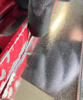 Close-up of Rock Solid Heavy Duty Three Point Five Inch Scratch Awl Forged From Premium Steel marking sheet metal line.
