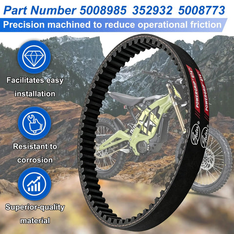 Beefy Torque Primary Belt For Sur Ron Light Bee Segway X260 X160 And Talaria XXX 16mm Wide Upgrade With Ethylene Elastomer Core And Aramid Fiber For Low Stretch And Heat Resistance, 16mm belt