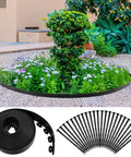 4 Inch By 100 Foot Landscape Edging Kit Plastic Garden Border Coil With 90 Anchoring Spikes for Lawn Garden Yard and Flower Beds