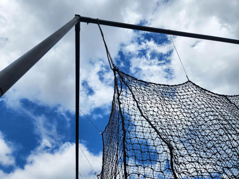 Batting Cage Net For Baseball And Softball Practice, HDPE Netting With 42 Twine, 12 By 14 By 35 Feet, sky view