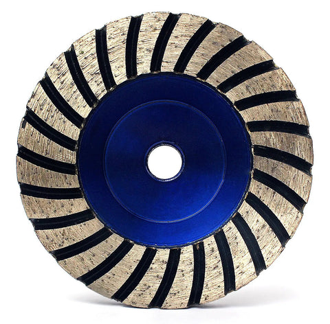 4 Inch Diamond Cup Wheel With 50 Grit Turbo Segments Aluminum Based 5/8-11 Thread Heavy Duty Grinding Wheel For Concrete Granite Marble Masonry Edges And Surfaces