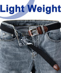 Men's Stretch Belt Elastic Woven Belt For Golf And Casual Wear, Multicolor Braided Gift Belt, Beige, One And Three-Eighths Inch