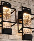 Modern Outdoor Wall Sconces 2 Pack With Dusk To Dawn Sensor Bubble Glass Waterproof Exterior Porch Lights Garage Doorway sleek black design with illuminated glass.
