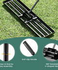 Heavy Duty Lawn Leveling Rake With 67 Inch Long Ergonomic Handle, 42 By 10 Inch Landscape Rake, showing anti-slip grip.