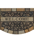 Heavy Duty Entrance Door Mat 24 By 36 Inch Large Entryway Doormat Non Slip Rubber Back Low Profile For Front Porch Garage Patio High Traffic Outdoors Welcome Mat with decorative pattern.