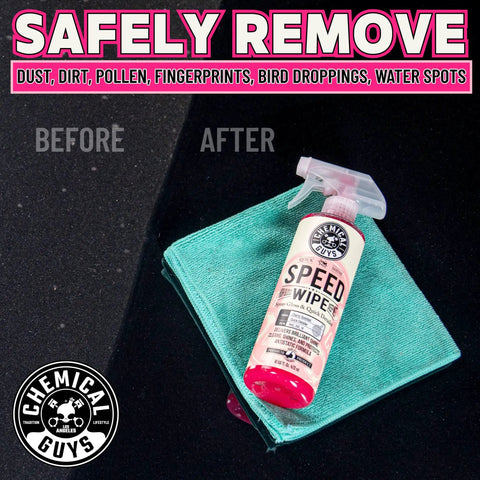 Speed Wipe Quick Detailer Spray For Cars, Instant Slick Mirror Shine Between Washes, Streak Free Formula Removes Dust Smudges And Fingerprints, High Gloss Finish In Seconds, 16 Oz, bottle with microfiber cloth