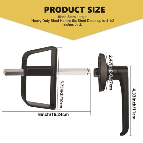 Heavy Duty Six Inch L Handle Shed Door Lock Kit With Five Matching Keys Matte Black Anti Rust Steel Construction Lock Down Your Backyard Storage Sheds Barns And Rv Camper Setups Easily