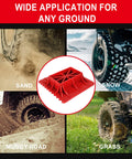 Seven Sparta off-road base stand, red plastic base for Hi-Lift jack pad, front view