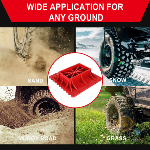 Seven Sparta off-road base stand, red plastic base for Hi-Lift jack pad, front view
