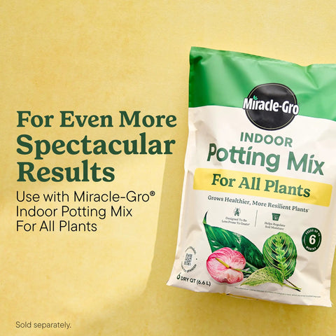 Miracle-Gro Indoor Potting Mix, 6 dry qt bag, for all plants, promotes healthier growth and soil moisture retention.