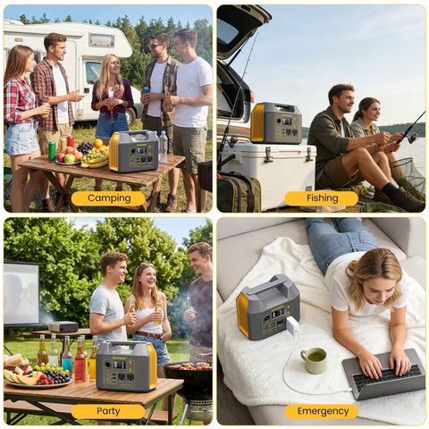 Portable Power Station With 300W Solar Generator And Two 110V Pure Sine Wave Outlets 296Wh Pack And 80000mAh Capacity in use