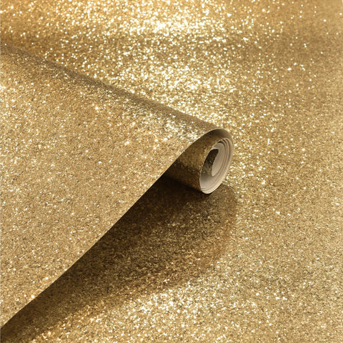 Gold Sequin Wallpaper Roll With Sparkle Finish For Living Rooms And Feature Walls Metallic Texture 20.5 Inches By 19.5 Feet Full Roll