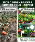 Solar Ultrasonic Animal Deterrent 4 Pack With Motion Sensor And Strobe Light Waterproof Outdoor Yard Defender for garden beds and lawns