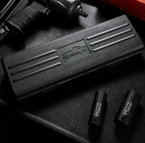 Half Inch Drive Metric Deep Impact Socket Set Workhorse For Tough Jobs CrV 6 Points 11 Socket Kit with sandblasted case