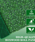 Dense Boxwood Roll Panels With Flowers DIY Friendly No Assembly Needed 48x120 Inches UV Resistant Faux Ivy Privacy Fence Screen Grass Wall