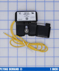 HVAC Condensate Overflow Safety Switch Pan Mount With 18 Inch Leads, 48 VAC DC, 5 Amp, Mounts To Condensate Pan To Stop Overflow When Drain Fails, Reliable Drain Safety Sensor For AC Systems black switch with yellow leads