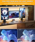 Dotless USB Powered LED Strip Lights 5V Dimmable 3000K illuminating room with monitors, CRI comparison, warm ambience