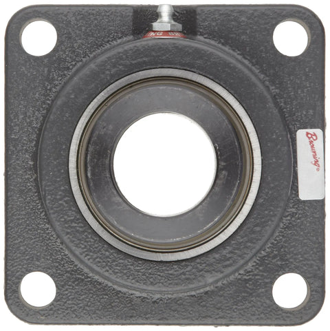 Drop Dead Reliable 2 Inch Flange Mount Ball Bearing Unit with heavy cast iron housing, featuring a visible bearing and four bolt design.