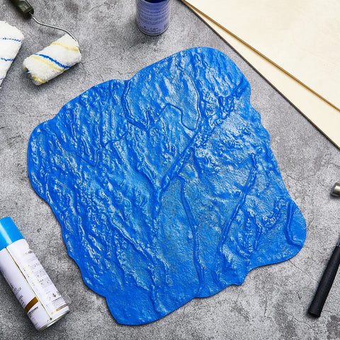 1 Piece Concrete Stamp Mat Set For Texturing, Durable Polyurethane Stamp Skin, Stone Tile Texture Mat on gray surface