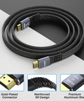 Flat HDMI Cable 2 Pack 15 Ft Each Braided 4K High Speed HDMI Cable Supports 4K At 60Hz 2160p 1080p HDR HDCP 2.2 ARC Full 3D Pure Copper