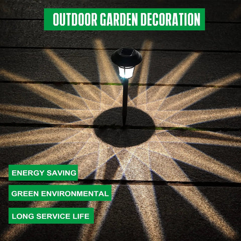 12 Pack Solar Pathway Lights Outdoor Garden Lights for Patio Yard Driveway with star pattern casting at night