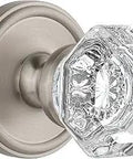 Georgetown Rosette With Chambord Crystal Knob Passage Door Hardware Satin Nickel 2 3 8 Backset Pre Mounted Solid Forged Brass