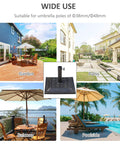Heavy Duty Resin Umbrella Base Stand For Patio Market Parasols in garden, patio, balcony, poolside settings with square bronze finish