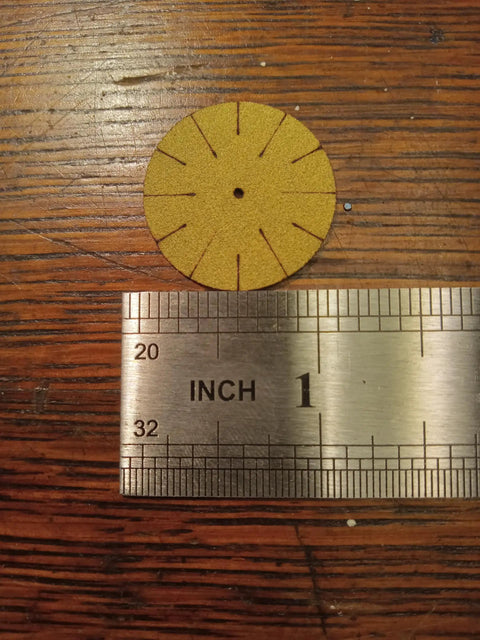 Mini 1 Inch Detail Sanding Mop Bits For Rotary Tools next to ruler showing size