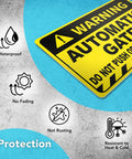 Heavy Duty No Sweat Automatic Gate Warning Sign 8X12 Inches Rust Proof Aluminum with waterproof and fade-resistant features