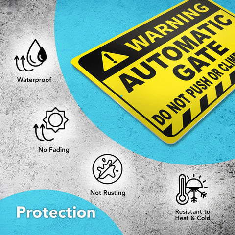 Heavy Duty No Sweat Automatic Gate Warning Sign 8X12 Inches Rust Proof Aluminum with waterproof and fade-resistant features