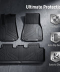 Straight Up Hella Durable Floor Mats For Tesla Model Y Custom Snug Fit All Weather TPE Liners for robust protection and easy cleaning.