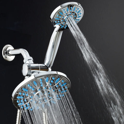 Antimicrobial Anti-Clog High-Pressure 30-Setting Rain Shower Head With Microban Nozzle Protection to Fight Mold Mildew Bacteria