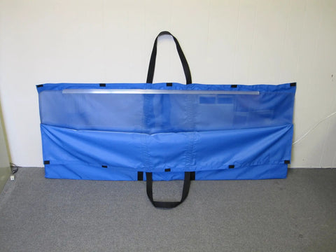 Road Ready Carry Case For Five Half Foot Drum Shield Screen Cage Slick Transport Bag With Secure Velcro Tabs And Padded Shoulder Straps.